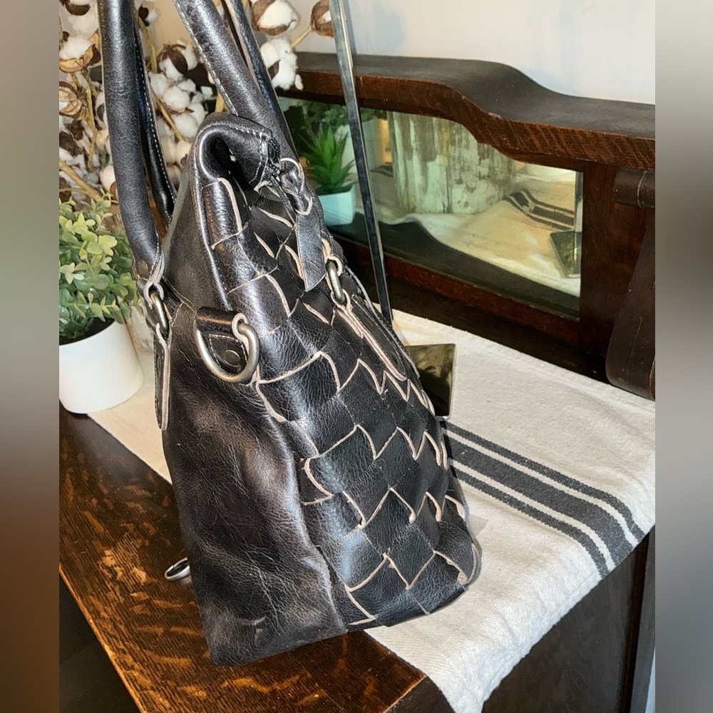 NWT Bed Stu Leather Rachel Shoulder Crossbody Bag Tote Black Rustic Retail $345 - Picture 6 of 14
